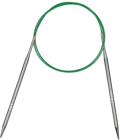 Coopay Circular Knitting Needles 5.5mm 100cm Long, Steel With Flexible Cable, Metal Fixed Pins for Blanket Knitting Large Projects, For Arthritis Hands, Size US 9