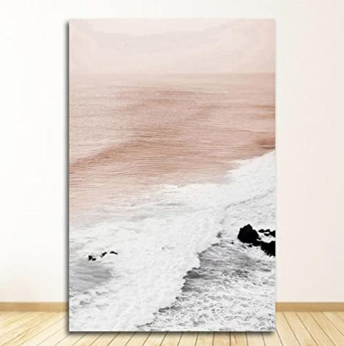 Kunstdruck auf Leinwand Landschaft am Meer Leinwand Malerei Wandkunst Ölbild für Zuhause, moderne Dekoration, Dekodruck 50x70cm Kein Rahmen