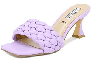 QUEEN HELENA Ciabatta con Tacco Sabot con Fascia Casual Eleganti Donna ZM9058 (Viola, Numeric_37)