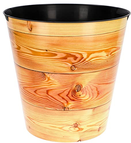 Papierkorb/Mülleimer Modell wählbar 10 Liter - wasserdicht - 28 cm - aus Kunststoff Holz - Optik Eimer - Spielzeugkorb/Popcornschüssel/großer Mü..