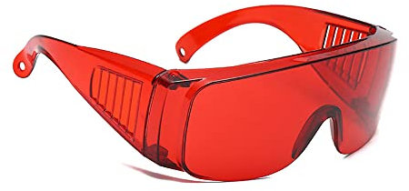 Schutzbrille, Schutzbrille, UV-beständig, Schutzbrille für Werkstatt, Labor und Bau, Rot