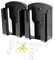 Porte Telecommande Mural, Lot de 2 Range Telecommande Universelle de Rangement pour TV et Climatiseur, pour Fournitures Scolaires de Bureau à Domicile, Noir