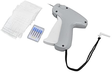 Etikettierpistolen Kit für Kleidung, Standard Einzelhandel Preisschild Anbringer Pistole Kit für Kleidung Etikettierer mit 5 Ersatznadeln, Heftfäden, zum Kleidung Socken Hüte Handel Basar (Grau)