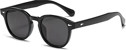 LHSDMOAT Retro Depp-Stil Round Sonnenbrille Herren Damen - Vintage 70er Jahre UV400-Schutz sunglasses für Fahrten, Reisen & Outdoor Aktivitäten