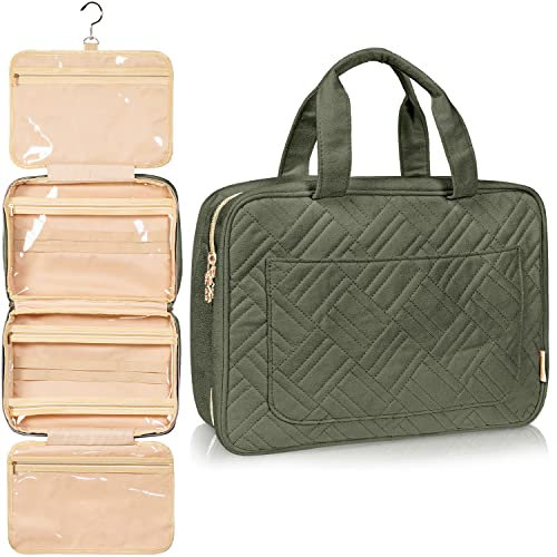 BOACAY Große Kulturbeutel für Damen, Mädchen, Kinder, Kulturtasche mit Henkel, Reise Kosmetiktasche zum Aufhängen, Schminktasche, Waschtasche