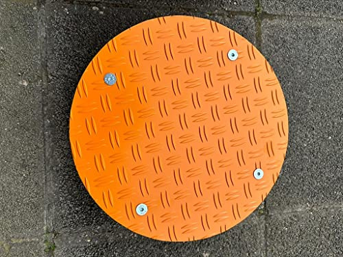 Pflanzenroller rund orange Ral2000 200kg und 400 kg Blumenroller Untersetzer Alu Riffel mit Auswahl Rollenfarbe silber/schwarz (Alu Riffel 200kg 3,5/5 Ø200mm Rolle Schwarz)