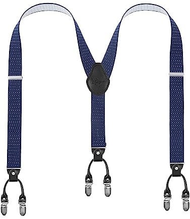 Lafayon Hosenträger Für Herren 6 Schnallen Y Zurück Striped Heavy Duty Männer Hosenträger Durable Elastische Verstellbare Hosenträger Geschenkverpackung