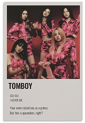 ELedvb GIDLE – Tomboy Leinwand-Poster, dekoratives Gemälde, Leinwand-Wandposter und Kunstdruck, modernes Familienschlafzimmer-Dekor-Poster, 20 x 30 cm