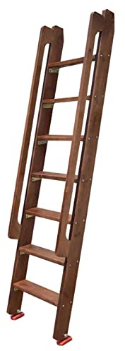 4 5 6 Stufen Hochbett-Holzleiter mit Handlauf für Kinder/Behinderte/Ältere, 100 125 150 175 cm Hochbett-Kabine Camping-Etagenbetten Leitern/Nur abgewinkelte Leiter (Farbe: Braun, Größe: 175