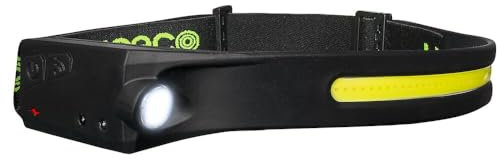 Luceco LED Flexible Head Torch with USB and PIR Motion Sensor, 4 Light Modes, Adjustable, Rechargeable, Suitable for Hard Hats, Inspection Lights, 5W, 350lm, 6500K, LILHF35P65