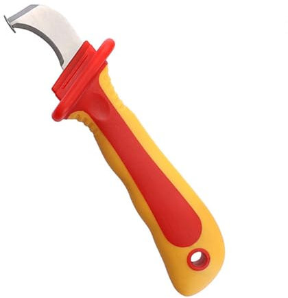 Strumento per spelafili per cavi, Coltello spelafili VDE, Coltello per elettricisti per isolamento, Taglierina per spelafili anti-magnetica da 1000 V IEC60900, Strumento per spelafili con cappuccio