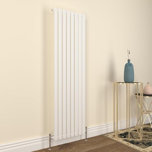 GY Bath Vertical Radiator White Oval Column Designer 1600x472mm Single Modern Central Heating Rads