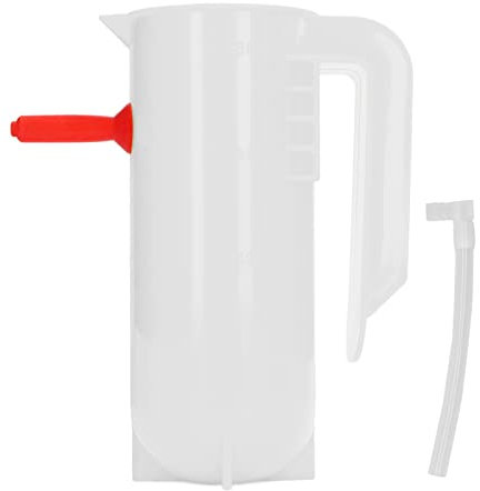 YLSZHY 800 Ml Lamm-Flasche, Milchflasche für Kalb, Ziege, Schaf, Welpe, mit Griff, Offene Nippelflasche für Kleintiere mit Genauer Skala für Den Bauernhof(Weiß)