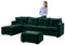 SYLC Samt Couch überzug L Form Sofabezug Ecksofa, Sofa Cover L Shape Stretch Mit Sitzkissen Rückenlehne, Universal Sofaüberwurf Waschbar (Dark Green,Sofabezug 90-140cm)