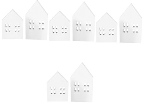 VICASKY 8pcs Artificial Mini House Decor Festive Christmas Decor Small Decorative House for Desk