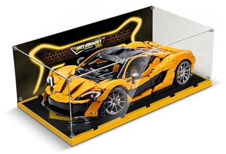 cooldac Acryl-Vitrine kompatibel mit Lego Technic 42172 Mclaren P1 ,Staubdichtes Transparentes HD Backdrop Display Case kompatibel mit Lego Technic 42172 Baukasten(Nur Box, Kein Modell)