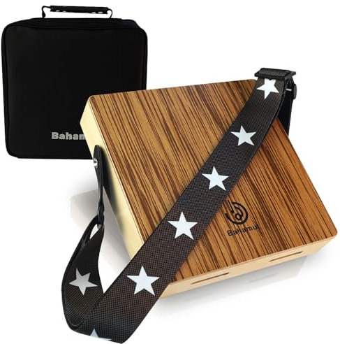 Tragbare Cajon-Box, Reise-Cajon-Box (Zebraholz, 28,7 x 28,4 x 5,7 cm)