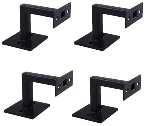 4 Stück Schwarz Antike Handlaufklammern, Bannister Bahnhalterungen Traditionelle Gusseisenklasse für Treppenbannister Handläufe