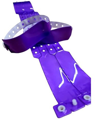 Wide Faced Vinyl Wristbands, 100 Pack (Purple)