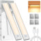 Under Cabinet Kitchen Lights LED: Motion Sensor Rechargeable Cupboard Indoor Lighting Wardrobe Magnetic Battery Operated USB Powered Lamp Wireless Stairs Shelf Closet Counter Undercounter Fridge Bed