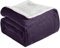 Elegant Comfort Ultraweiche, wendbare Flanell-Sherpa-Decke, gemütlicher, seidiger Fleece-Überwurf für Couch, Bett, flauschig, warm, Winterdecke als Geschenk, Twin XL, Lila