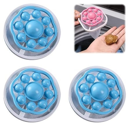 Filterbeutel Waschmaschine Haarentferner, 3pcs Tierhaarentferner Waschmaschine, Hundehaare Katzenhaarentferner Waschmaschine, Haar Filterbeutel für die Waschmaschine, Haarfilter Netz Beutel (Blau)