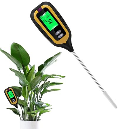 Krmoau Humidimètre pour plantes - Humidimètre du sol - Plantes d'intérieur - Hygromètre 4 en 1 - PH/lumière/température/hygromètre - Entretien