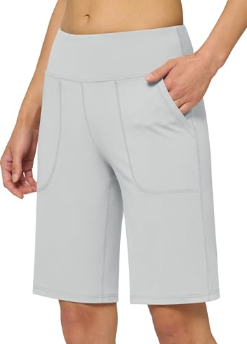 WILIIT Shorts Damen Sommer Sporthose Bermuda Baumwolle Yoga Shorts High Waist Kurze Hose Laufshorts Traininghose Fitness Running Gym mit Taschen