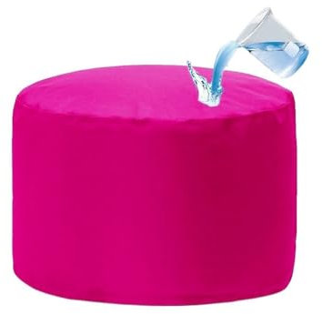Wasserdichter Runder Pouf-Ottomane-Hocker Ohne Füllstoff, Sitzsack for Drinnen Und Draußen, Fußhocker Mit Stauraum, for Garten, Camp, Strand, Sitzsack, Fußstütze, Hocker, Ecksitz, Fußhocker(Rose)