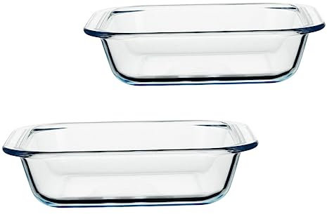 VINTORKY 2 Stück Backgeschirr-set Klein Tabletts Backform Und Backen Backschalen Ofenpfannen Mikrowelle Für Speiseteller Pizza -teller Nützliche Küchenutensilien Glas