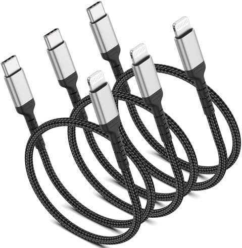 ADILIFT USB C Lightning Kabel 50cm [3 Stück] | MFi Zertifiziert PD iPhone Schnellladekabel Geflochten Lightning Ladekabel für Apple iPhone 14 13 12 11 Mini Pro Max, Carplay