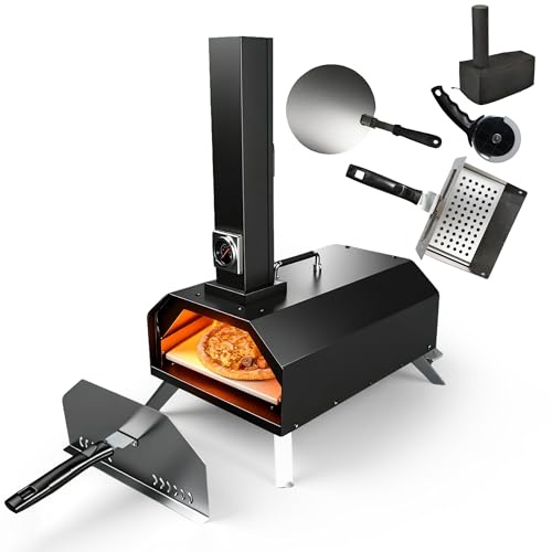 Outdoor Pizzaofen, Holzpellet-pizzarette, 30,5 cm, für Strand, Camping | mit Pizzaschieber und Pizzaschneider
