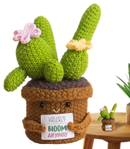 Cactus de Ganchillo | Muñeca Decorativa De Ganchillo Para Escritorio - Muñeca Decorativa En Forma De Cactus Para Coleccionistas De Manualidades Adolescentes Niños Sensibles Adultos Mesita De Noche Est