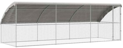 vidaXL Hühnerkäfig 3 STK. Silber 600 x 200 x 200 cm Verzinkter Stahl