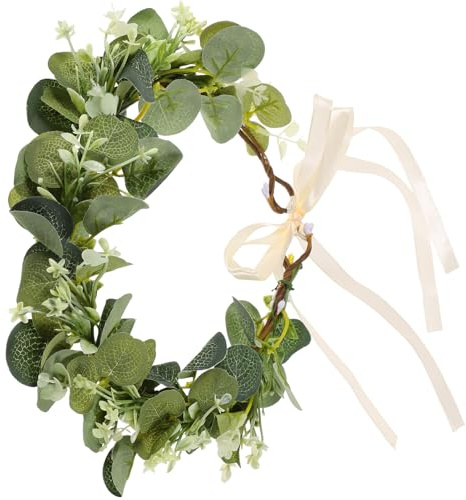 SOLUSTRE Faux Pflanzen Haarkranz Kopfschmuck Damen Braut Stirnband mit Künstlichen Blättern Leicht und Bequem für Hochzeit Strandfotos und Festliche Anlässe