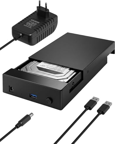 Sanicata Festplatten Dockingstation, USB 3.0 SATA HDD Dock für 2,5 und 3,5 Zoll SATA HDD/SSD, 5Gbps mit UASP Plug & Play, Externer Festplatten Adapter für Windows/Mac/Linux