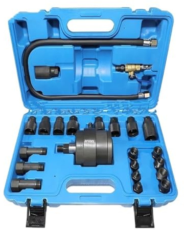 KUADYEGC Extracteur d'injecteur Diesel 23 pièces Kit d'extraction d'injecteur pneumatique Outil Extracteur Roulement Douilles