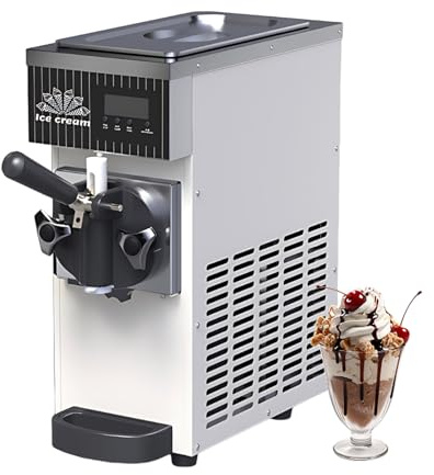 Macchina Gelata Commerciale Con Pre Raffreddamento, Pulizia Automatica E Display Lcd, Produzione Rapida 4-5 L/H per Bar Ristorante E Food Truck(White)