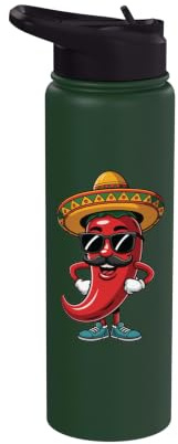 Chili Pepper Cinco De Mayo Spicy Stainless Steel Insulated Water Bottle