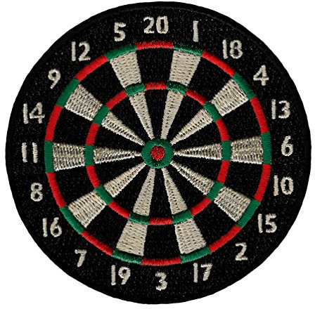 Dartboard Embroidered Patch Darts Iron-On Bullseye Pub Game Applique Emblem