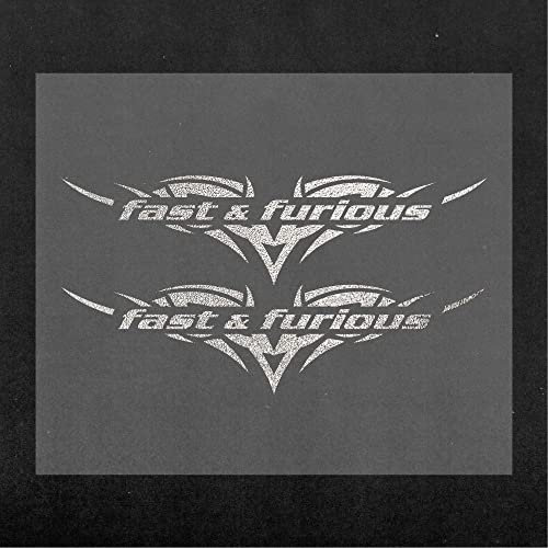 Quattroerre 15732 Aufkleber vorgeformt für Auto Typ Fast & Furious, Silber, 10 x 12 cm
