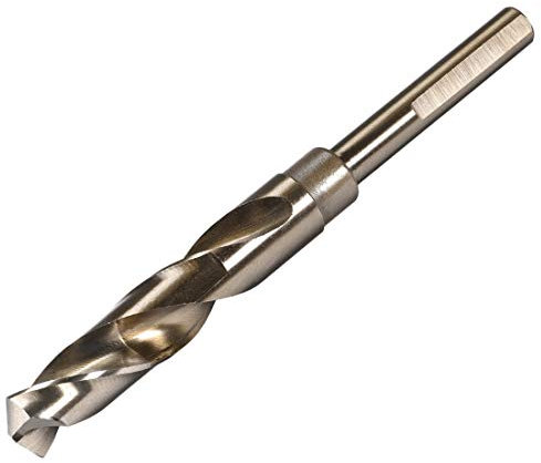 sourcing map Reduced Shank Twist Drill Bits 16mm Black Nitride & Gold Titanium Coated High Speed Steel 6542 with 10mm Shank for Stainless Steel Alloy Metal Plastic Wood