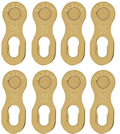 4Pair Fahrrad Kettenglieder, 12 Fach Fahrradkette Kettenschloss Stahl Fahrrad Missing Link Fahrrad Kette Connector Teile(Golden)