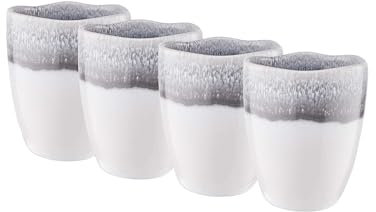 BUTLERS Tasse ohne Henkel 300ml 4er Set Kaffeebecher ATLANTIS Steinzeug Geschirr Kaffeetasse Teetasse | Becher Cappuccino Latte Macchiato | Farbverlauf Boho-Stil | Mikrowellen- spülmaschinenfest
