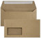 500 Sandbraun DIN lang Kraftpapier-Briefumschläge mit Fenster (Links) 110x220 mm 100g ökologische Briefkuverts gerade Klappe Haftklebung hochwertige Umschläge Natur DL braune Briefhüllen Recycling