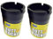 SWL Small Bucket Ashtray, Pack of 2 - Black Plastic, Ideal for Outdoor or Car Vehicle Use