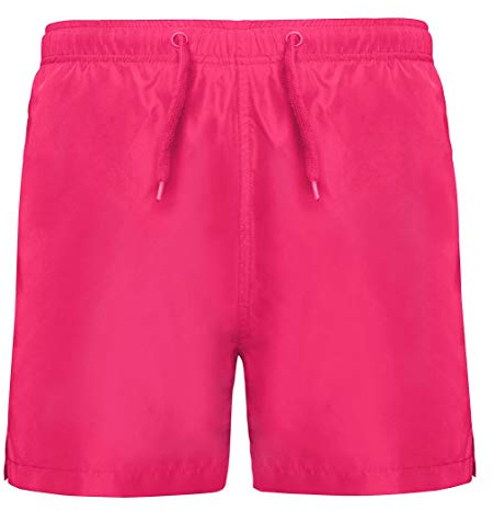 24 JOYAS Maillot de bain pour enfants aux couleurs fluo, slip intérieur, poches latérales, arrière et cordon réglable, Rose fluorescent, 16 ans