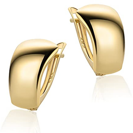 14 Karat 585 Gold Ohrringe Creolen Gelbgold Glänzend Ohrschmuck – SIT10