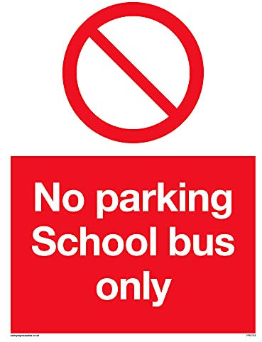 Lot de 5 panneaux « No Parking School Bus Only » - 150 x 200 mm - A5P