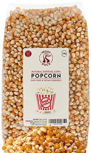 Popping Corn Kernels (1Kg) | Popcorn Seeds X-Large Bag 1Kg | Stovetop & Popcorn Maker Friendly | By Veggy Duck